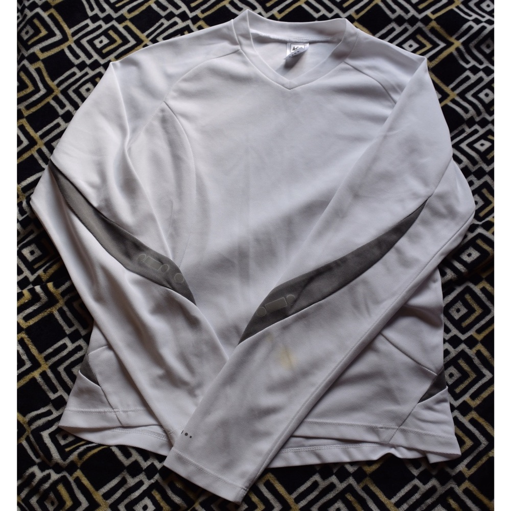 REI white long sleeve workout top SMALL